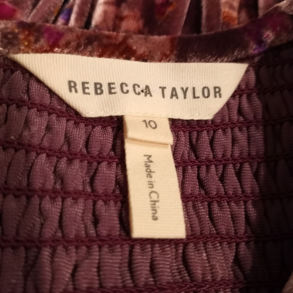 Rebecca Taylor Plum Jewel Velvety Smocked Top - Picture 14 of 15